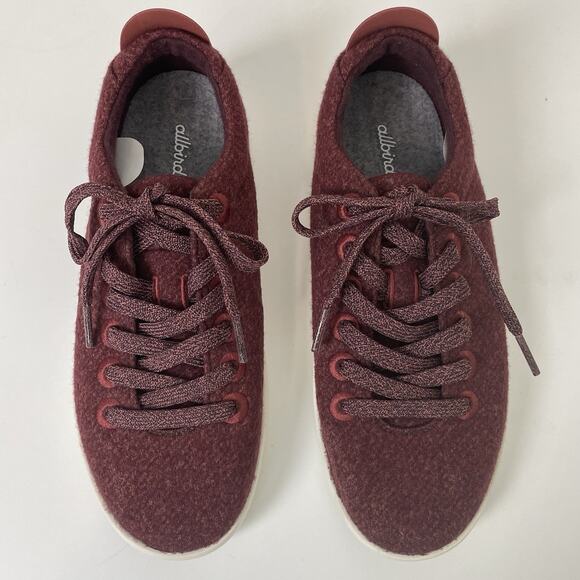 Allbirds Women's Wool Pipers Hazy Burgundy Sz 7 Lace Up Casual Athletic Comfort - Picture 1 of 10